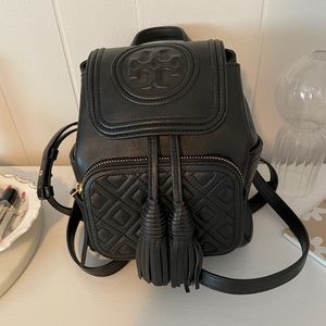 Authentic Tory Burch quilted leather backpack